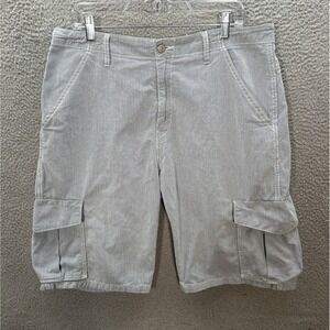 Levis Shorts Mens 34 Blue White Striped Cargo Workwear Grunge Skater Chore Y2K
